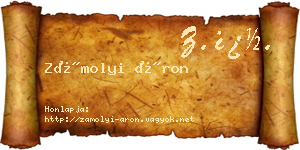 Zámolyi Áron névjegykártya